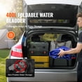 KFFKFF Collapsible Water Storage Bladder 400L/105.7 Gallon, Portable Water RV Tank 1000D PVC Water Storage Containers, Flexible Water Holding Bladder for Camping, Fire Prevention, Emergency Use, Blue