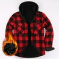 thumbnail image 2 of Dagugfen Mens Winter Jackets Plaid Button down Pockets Loose Fleece Lined Comfy Casual Warm Outwear with Hood, 2 of 7