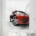 thumbnail image 1 of Teen Room Tapestry, Modern Automotive Vivid Toned Car Back View Prestige Passion Image, Fabric Wall Hanging Decor for Bedroom Living Room Dorm, 5 Sizes, Black and Ruby, by Ambesonne, 1 of 1
