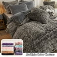 LIFEREVO Luxury Plush Shaggy Duvet Cover Set, Soft Velvet Fluffy Furry