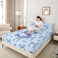 thumbnail image 4 of Castle Fairy Monogrammed Letter Initial S 4-Piece Full Size Sheets for Children Women Teens,Kawaii Blue Bow Bed Sheets,Dreamy Princess Lightweight Sheet Sets,Super Cozy Room Decor, 4 of 7