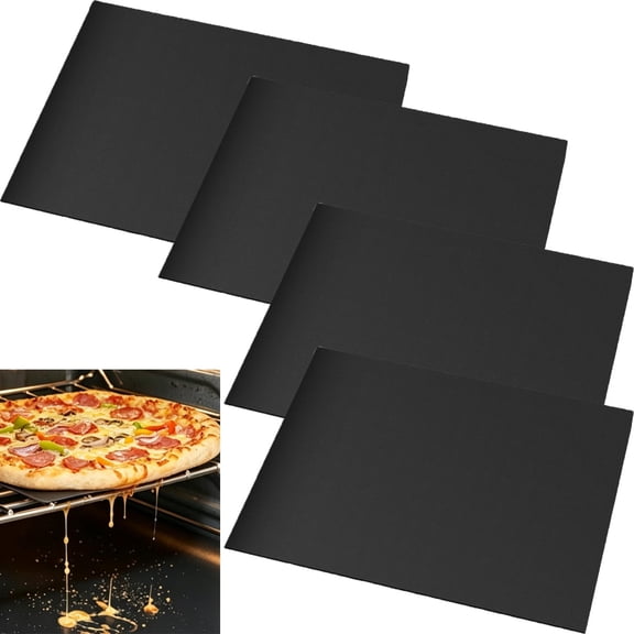 4 Pack Toaster Oven Liners for Bottom of Oven,11.8" x 11.8" Reusable Non-Stick Heat Resistant Toaster Liners, Air Fryer Oven Liners for Cookies, Bread and Pastry