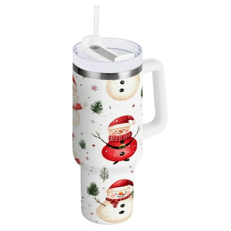 

30 Oz Car Handle Water Cup 9.9x3.5 Inch Stainless Steel Water Cup With Handle Water Cup Car Water Cup Travel Coffee Cup Lovely Santa Claus