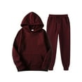 thumbnail image 1 of Oucaili Conjunto de chándal de 2 piezas para hombre, conjunto de chándal informal de forro polar para correr y trotar, 1 of 2