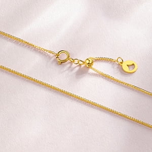 ZHOU LIU FU 18K Gold Diamond-Cut Singapore Chain Necklace - Adjustable Minimalist 3mm Dainty Chain for Women 18.1" C0510269