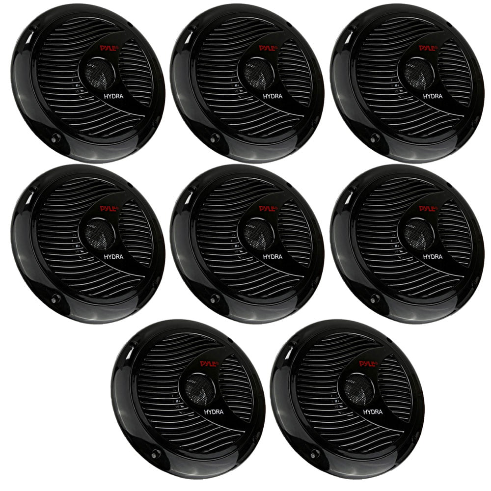 Lot of 8Pyle 6.5'' Marine Boat Waterproof Speakers MultiColor LED Light 