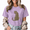 Purple-1, variant on Women's Vintage Washed Sitting Leopard Graphic Tee Summer Casual Crewneck Top