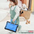 thumbnail image 6 of Kids Case for iPad 9th/ 8th/ 7th Generation 2021 2022 2019,TECH CIRCLE Heavy Duty Hybrid Shockproof 360 Rotating Stand Anti Scratch Drop-Proof Protection Case with Hand Shoulder Strap,Black+Blue, 6 of 8