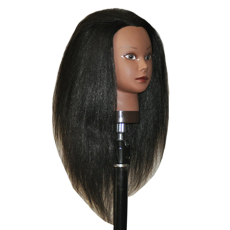 Afro Coarse 100% Real Hair Mannequin Head Hairdresser Training Head Manikin Co