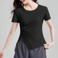 thumbnail image 1 of mfyjkho Tops Y Blusas Para Mujer, Blusa Informal De Manga Corta Con Capucha Y Cuello Redondo De Talla Grande Para Mujer Tops De Gimnasio Para Mujer L, 1 of 4