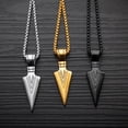 thumbnail image 5 of Colgante de punta de lanza con personalidad creativa europea y americana, collar de acero de titanio estilo Hip Hop callejero para hombres, 5 of 5
