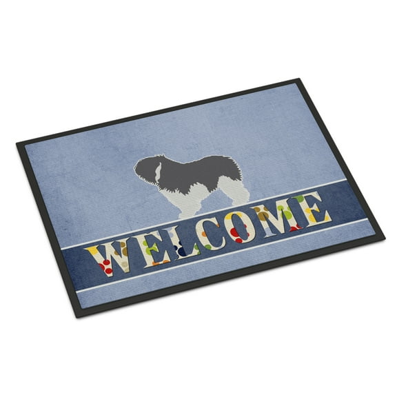 Carolines Treasures BB5536MAT Polish Lowland Sheepdog Dog Welcome Door Mat Indoor Rug or Outdoor Welcome Mat 18x27