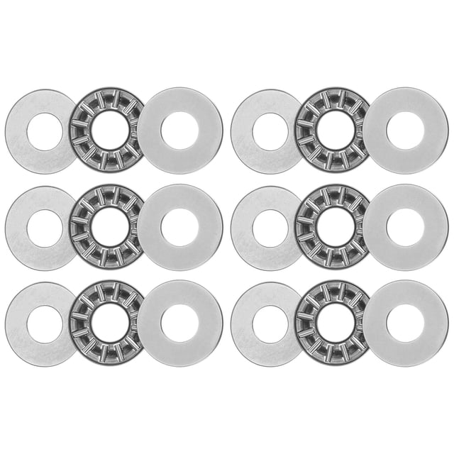 Rodamientos de rodillos de aguja de empuje Uxcell de acero cromado con arandela 10mm x 24mm x 2mm 6