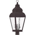 thumbnail image 3 of 10 inch 3 Light Bronze Outdoor Post Lantern Pendant Lighting Fixture with Clear Water Glass Shade backed with Hand Crafted Solid Brass material for patio, front porch, entryway and more, 3 of 8