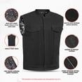 thumbnail image 3 of Daniel Smart S to 8XL Men Vest Lightweight Canvas Material Motorcycle Vest Scoop Collar, 3 of 7