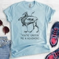 thumbnail image 2 of You're Griffin Me A Headache Shirt, Unisex Women's Men's Shirt, Griffin Shirt, Fantasy Tee, Fantasy Pun Tee, Heather Light Blue, XX-Large, 2 of 6