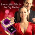 thumbnail image 4 of Collar de rosa auténtica morada preservada con corazón - Lebana, 4 of 7