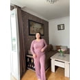thumbnail image 2 of TIYOMI Women's Plus Size 2 Piece Suits 3X Mauve Fall Long Sleeve Sweater Outfits Knitted Sweatersuits Sweater Top & Wide Leg Pants Winter Lounge Sets 3XL 22W 24W, 2 of 4