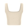 thumbnail image 5 of Wenini Women's Crop Tops Square Neck Sleeveless Ribbed Knit Slim Fit Basic Casual Summer Tank Tops, Pink M, 5 of 5
