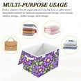 thumbnail image 7 of Bright Purple Flowers Large Storage Bins with Linen Collapsible Lid Storage Box 16.7 x 12.6 x 11.8in, 7 of 7