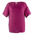 thumbnail image 3 of EILEEN FISHER Womens Pink Short Sleeve Scoop Neck Top Size: XS, 3 of 4