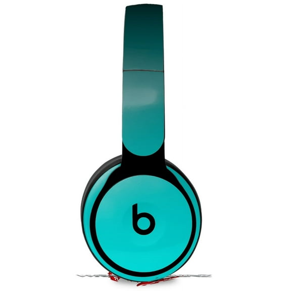 Skin Decal Wrap works with Original Beats Solo Pro Headphones Smooth Fades Neon Teal Black Skin Only BEATS NOT INCLUDED