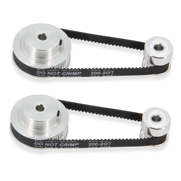 Zeberoxyz Juego de 2 poleas de sincronización de aluminio GT2 de 20 y 48 dientes con 2 piezas de longitud de 200 mm de ancho y correa de 6 mm (20-48T-5B-6)