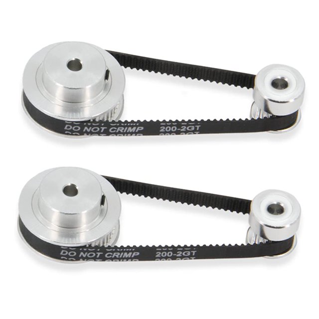 Zeberoxyz Juego de 2 poleas de sincronización de aluminio GT2 de 20 y 48 dientes con 2 piezas de longitud de 200 mm de ancho y correa de 6 mm (20-48T-5B-6)