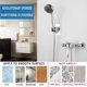 thumbnail image 4 of Soporte para cabezal de ducha ajustable, soporte de ducha de mano autoadhesivo con disco adhesivo 3M, reutilizable, resistente, impermeable, montaje en pared para baño, 4 of 7