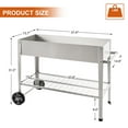 thumbnail image 3 of Pushable Grey Metal Raised Garden Bed, Outdoor/Indoor Garden Pots with Handles, Wheels and Shelves, Apartment Patio Stand for Vegetables Flowers Fruits from LAZYLAND, 3 of 7