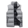 thumbnail image 2 of Huankd Men's Puffer Vest Lightweight Water-Resistan Warm Outerwear Light Gray 3XL, 2 of 4