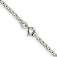 thumbnail image 3 of 925 Sterling Silver Open Link Chain Styles Necklace 2 mm Elongated 20 inch, 3 of 4