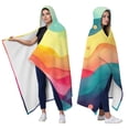 thumbnail image 2 of Wearable Blanket,Colorful Tie Dye Wave Pattern Hooded Wearable Flannel Blanket for Adults & Teens,Winter Poncho Shawl Wrap Cape Cozy Anti-Pill,50"x60", 2 of 5