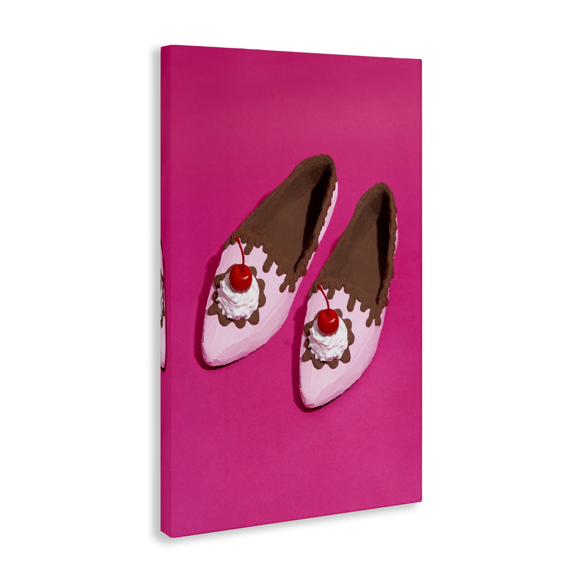 Stupell Industries Glam Dessert Shoes Novelty Painting Gallery Wrapped Canvas Art Print Wall Art, 30 x 45