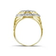 thumbnail image 2 of Yellow-tone Sterling Silver Mens Round Diamond Cluster Fashion Ring 1/10 Cttw, 2 of 2
