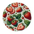 thumbnail image 2 of GOSMITH Full Width Single-Sided Printing Strawberry Flowers Wild Leaves Round Tablecloth White, 2 of 7