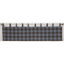 Buffalo Check Plaid Tab Top Valances by Penny's Needful Things (Lined) (12 Inch Two Valance Panels) (Blue)