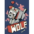 thumbnail image 2 of Boy's Minecraft Wolf  Pull Over Hoodie Navy Blue Heather Small, 2 of 4