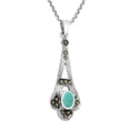 thumbnail image 6 of AeraVida Vintage Sterling Silver Dangle Pendant w/ Oval Green Turquoise Necklace, 6 of 6