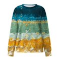 thumbnail image 5 of XFLWAM Womens Crewneck Color Block Sweatshirts Long Sleeve Pullover Shirts 2022 Cozy Fall Top Yellow S, 5 of 5