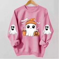 thumbnail image 3 of Kiijoy Halloween Girls Graphic Sweatshirt Crewneck Pullover, Pink, Sizes 9-10Y, 3 of 6