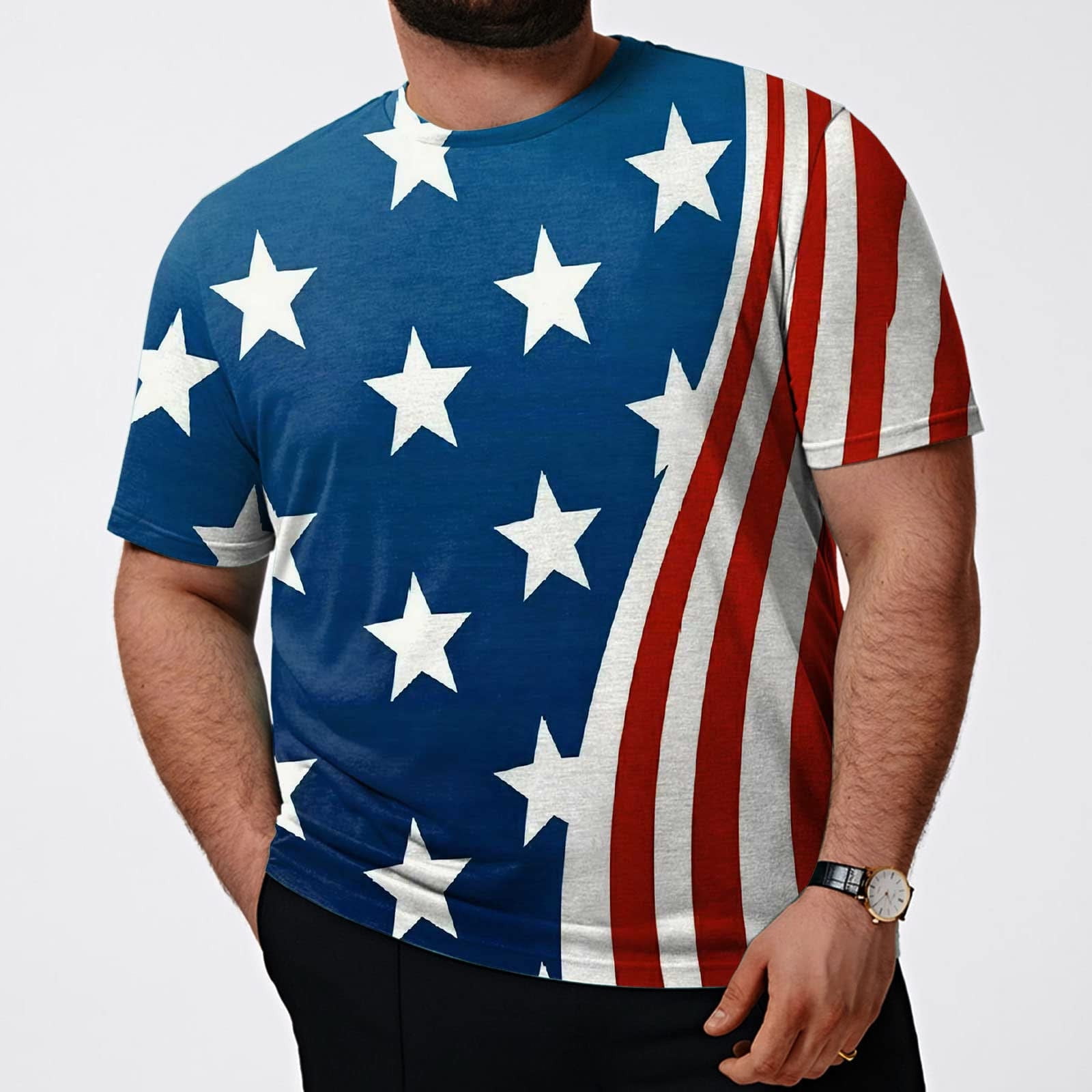 Clearance Tshirt!MIARHB Men's, American Flag 4Th Of July Short Sleeve