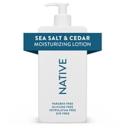 Native Moisturizing Hand & Body Lotion, Sea Salt & Cedar, Paraben Free, for Women and Men, 16.5 fl oz