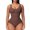 Coffee, variant on fartey One Piece Bodysuit for Women Solid Color Tummy Control Shapewear with Built in Bra Jumpsuit Body Shaper