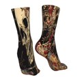 thumbnail image 7 of Uemuo Gothic Eastern Floral Skull for 16in Socks, Cotton Socks Sports Socks Knee High Socks Comfortable Socks For Men, Women, 7 of 7