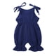 thumbnail image 4 of Body De Bebé Canastilla Onesies Para Niñas Pequeñas Moda Lindo Color Sólido Algodón Lino Volantes Frenillo Mono Mameluco Azul Odeerbi LM103-9011, 4 of 9