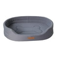 thumbnail image 3 of Cama para cachorros, cama para perros, bordes frontales bajos, rectángulo ovalado, sofá transpirable para gatos, cama para perros, cama para mascotas Gris L, 3 of 8