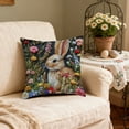 thumbnail image 4 of D Easter Pillow Cover 18X18 Inch Bunny Rabbit Easter Egg Print Soft Polyester For Sofa Couch Bed Home Spring Decoration Festive Cushion Case, 4 of 7