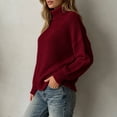 thumbnail image 5 of XUNKUSGA Womens Turtleneck Sweater Classic Solid Color Chunky Knit Pullover Sweaters Loose Casual Long Sleeve Fall Winter Tops Soft Warm Cozy Sweaters for Women Daily Wear,Size S, 5 of 7