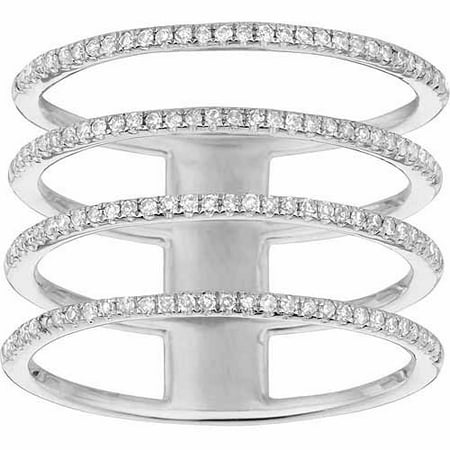 0.5 Carat T.W. Diamond Sterling Silver 4-Row Fashion Ring